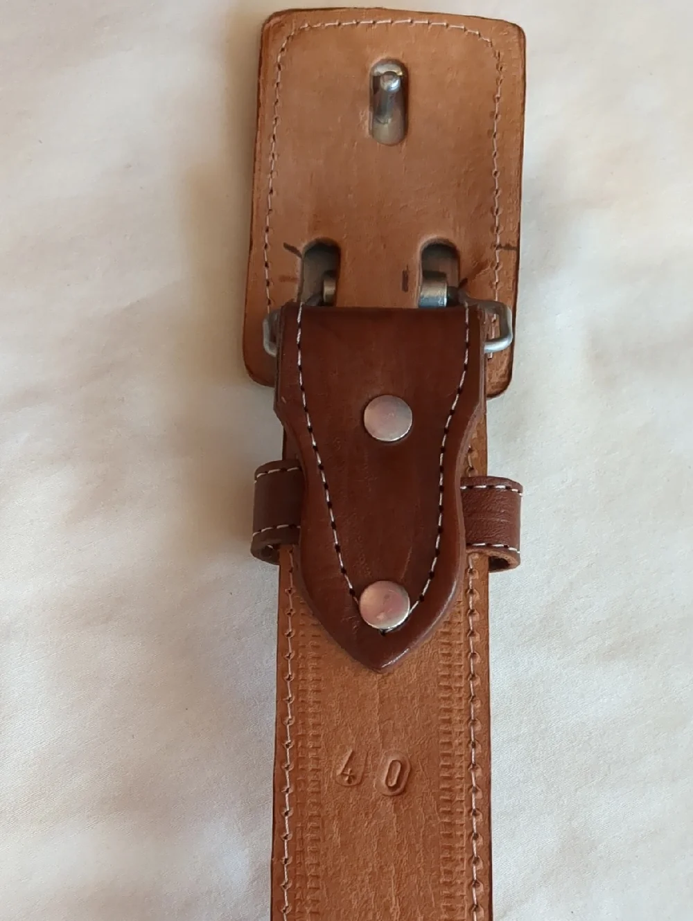 Western Brown Leather -Tan braided Woven Rope Cord Stitched Rodeo Cowboy Belt